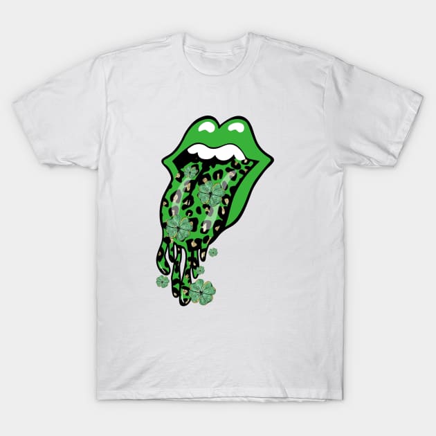 St. Patrick's Day Lips T-Shirt by EdSan Designs